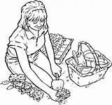 Coloring Pages Garden Planting Gardening Flowers Kids Kidprintables Return Main Gif sketch template