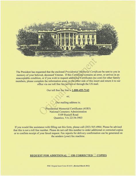 veterans history project niles il presidential memorial certificates