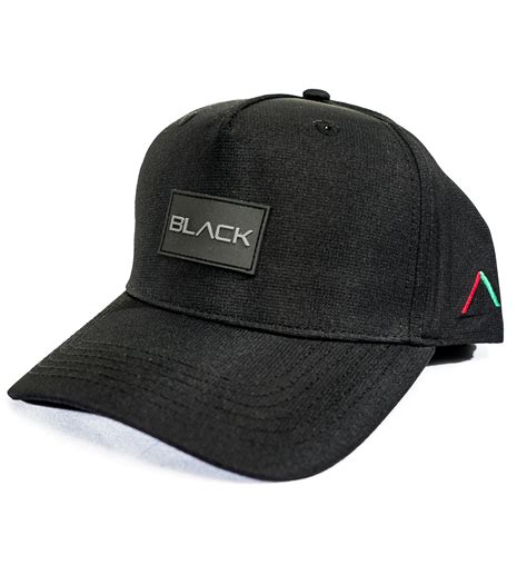 actively black rubber patch performance hat actively black athleisure