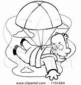 Parachuting Coloring Happy Man Clipart Cartoon Cory Thoman Vector Outlined Pages Skydiving Royalty Rf Getcolorings 2021 sketch template