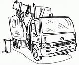 Coloring Garbage Truck Pages Kids Popular sketch template