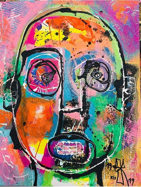 neo expressionism brut art spontaneous art black  colors  figuration art print