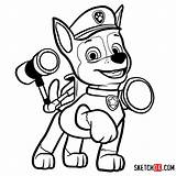 Patrol Paw Draw Chase Drawing Easy Cartoon Coloring Step Cartoons Drawings Kids Characters Pages Sketchok Da Choose Board Dogs Marshall sketch template