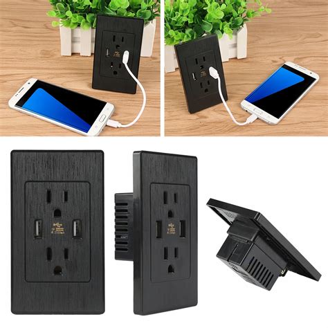 high quality usb wall socket charger adapter dual usb port charger wall outlet panel ac socket