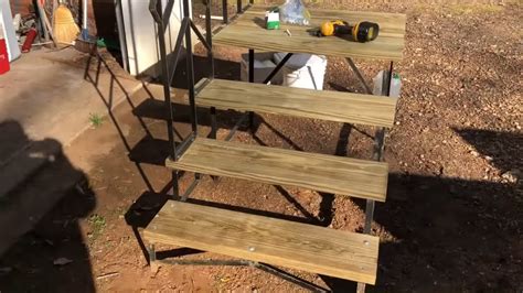 rebuild wooden mobile home stairs youtube
