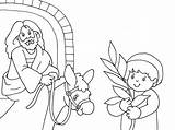 Coloring Palm Sunday sketch template