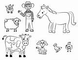Old Mcdonald Coloring Animal Farm Pages Printable Choose Board sketch template