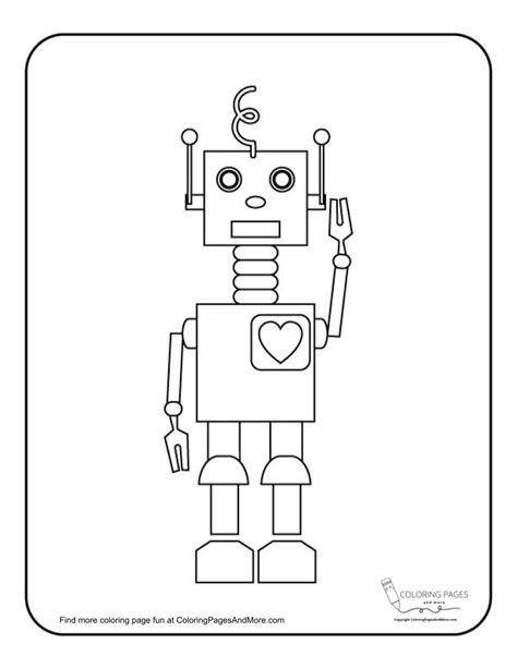 sweet heart robot coloring page coloring pages