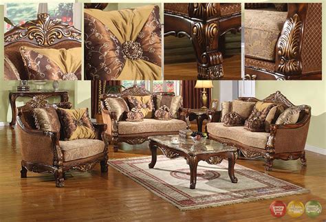 traditional style formal living room furniture brown sofa