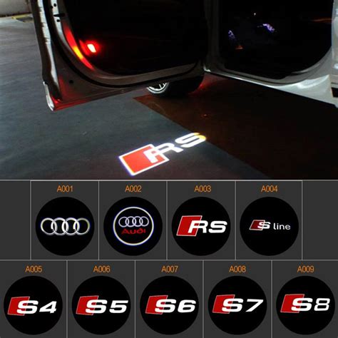2pcs Led Car Door Logo Projector Light For Audi A1 A3 A4 B6 B8 A6 C5 80