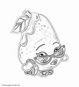 Coloring Pages Shopkins Print Printable Posh Pear Look Other sketch template
