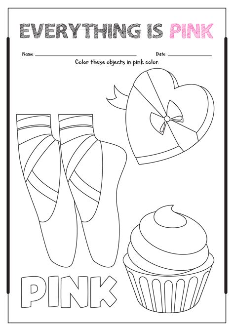 color pink worksheets  preschool    worksheetocom