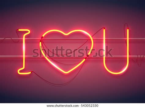 neon sign love  heart  stock vector royalty