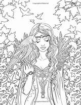 Coloring Pages Adult Fenech Selina Fairy Printable Books Fantasy Dragon Colouring Artist Mystical Dragons Fairies Mermaid Print Elf Adults Voor sketch template