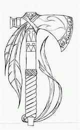 Tomahawk Indian Tattoo Drawing Native American Stencils Tattoos Wood Burning Walking Designs Tiny Drawings Cherokee Axe Tat Paintingvalley Patterns Indianische sketch template
