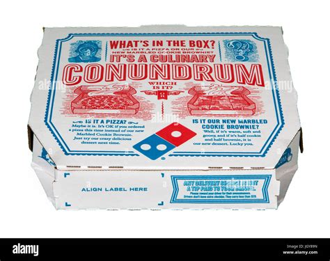 dominos pizza box  white background stock photo alamy