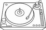 Dj Turntable Clipart Record Player Line Turntables Table Clip Drawing Turn Coloring Transparent Pages Background Sweetclipart Easy Vinyl Cliparts Template sketch template
