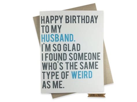 Funny Husband Birthday Card Husband S Birthday Weird