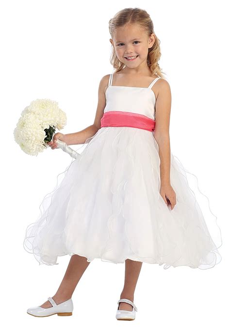 tt 5569 girls dress style 5569 choice of white or ivory with choice of 28 sash options