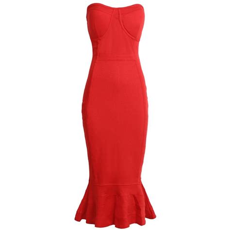 sexy strapless red summer mermaid dress fashion sleeveless slim women