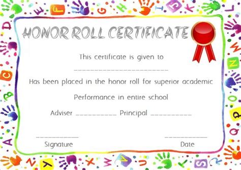 prestigious honor roll certificates kitty baby love