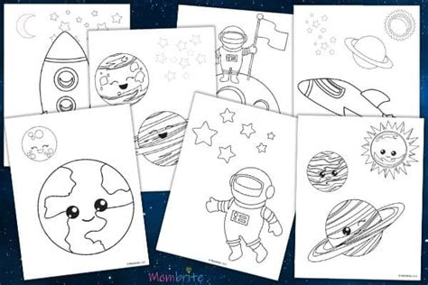 printable outer space coloring pages  kids mombrite