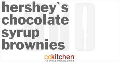 Hershey S Chocolate Syrup Brownies Recipe From