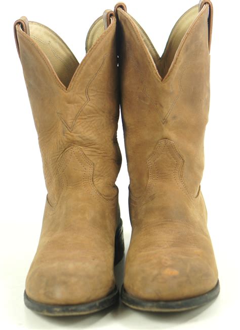 boulet tan brown suede short cowboy western roper boots canada mens size  oldrebelboots