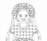 Coloring Nigerian Matryoshka Southern Sheet Printable  sketch template