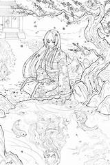 Coloring Pages Geisha Japanese Adult Deviantart Anime Para Colorir Girl Desenhos Lineart Yuumei Gueixa Ausmalbilder Commission Temple Drawing Fairy Colouring sketch template