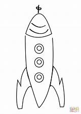 Coloring Rocket Pages Simple Drawing Printable sketch template