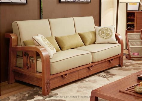china comfortable living room home furniture solid wooden sofa sets