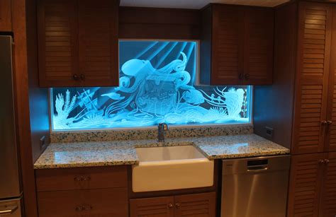 Illuminated Glass Art With Superior Etched And Carved Glass