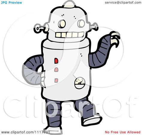 Vector Cartoon Futuristic Robot 23 Royalty Free Clipart