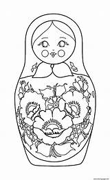 Coloring Dolls Flowers Russian Pages Printable sketch template