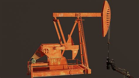 model oil beam pump vr ar  poly cgtrader