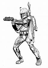 Fett Jango Coloring Shotting Pages Categories Wars Star sketch template