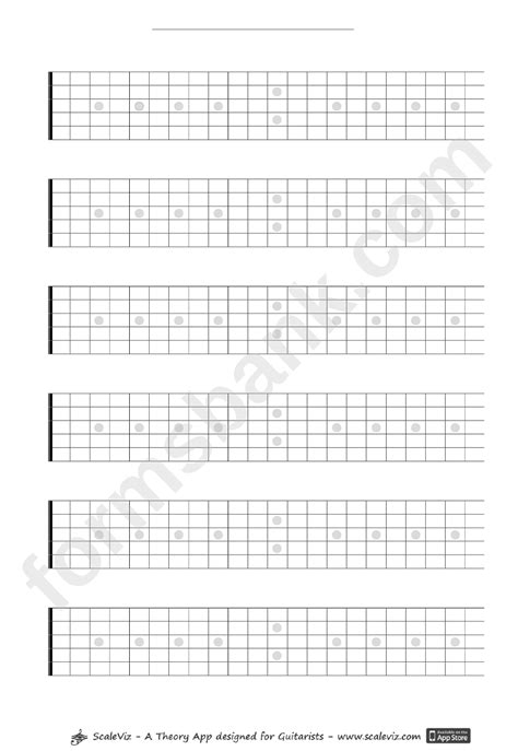 full fretboard  frets guitar neck template printable