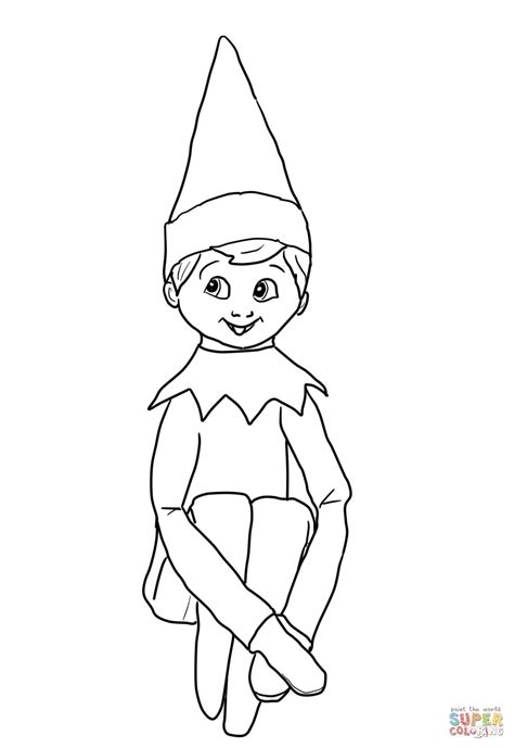 girl elf   shelf coloring pages     interested