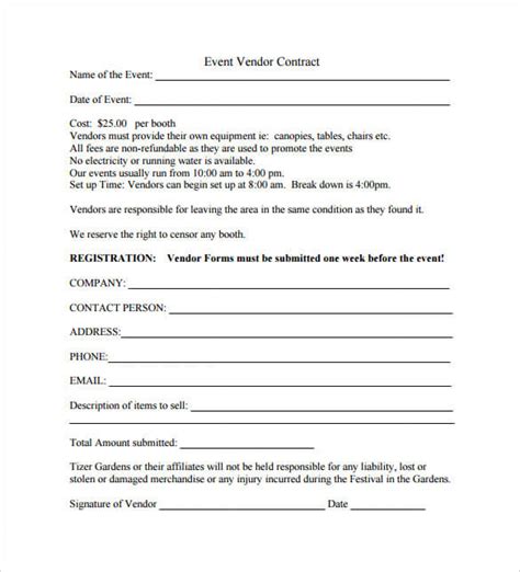 event planner contract template   bonsai