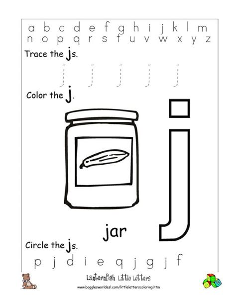 Letter J Alphabet Worksheets