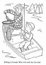 Coloring Pages Colouring Camping Fishing Son Father Sheets Fisherman Children Book Color Drawings Stamps Kids Printable Digital Canada Peru Brazil sketch template