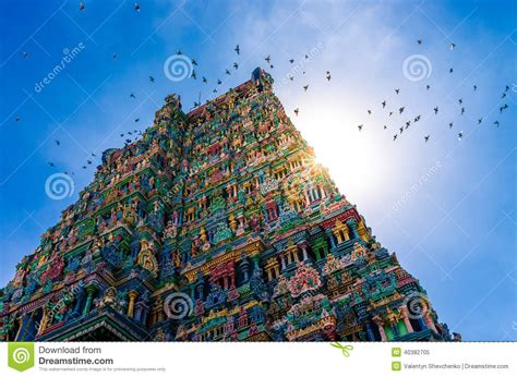 meenakshi hindu temple  madurai stock image image  hindu ancient