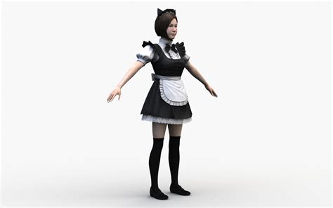 Japanese Maid Model Turbosquid 1521275