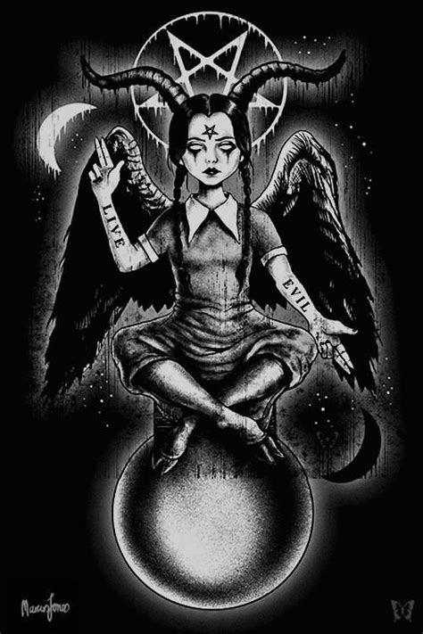 Baphomet Girl Love Satan Evil Art Satanic Art Satan Drawing