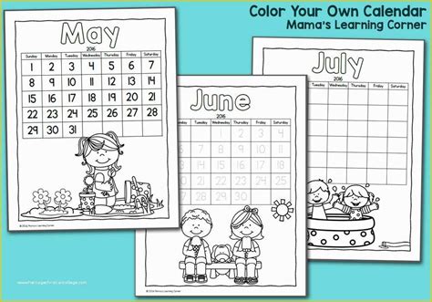 preschool calendar templates    printable calendars