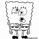 Printable Funny Cartoon Coloring Pages Spongebob Face Print Kids Silly sketch template