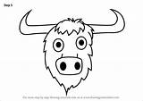 Yak Draw Drawing Kids Face Step Tutorials Learn Paintingvalley Faces Animal Drawings sketch template