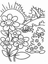 Spring Coloring Pages Kids Sheets Printable Preschool Childcoloring sketch template