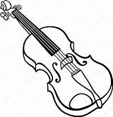 Violin Coloring Cartoon Illustration Stock Vector Clip Instrument Depositphotos Color Izakowski sketch template